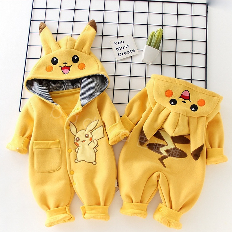Baby Sleep Suit - Cartoon Pocket Monsters Baby Pyjamsa Newborn
